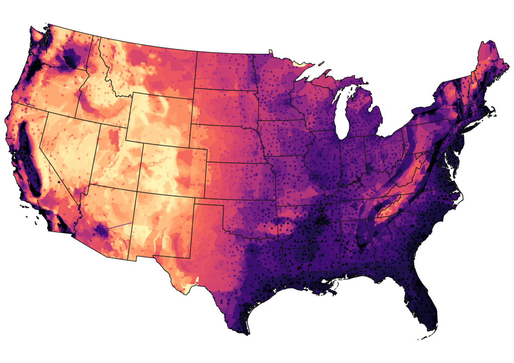 High resolution map of aviation height constraints